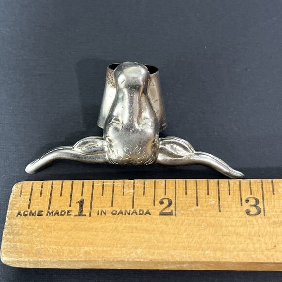 Metal Bull Head Longhorn Bolo Tie Slide Clip Vintage Texas USA - Picture 5 of 10